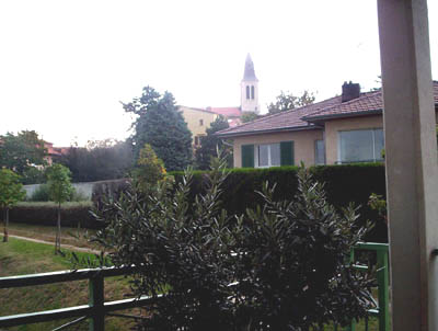 Le village, vue de la terrasse.